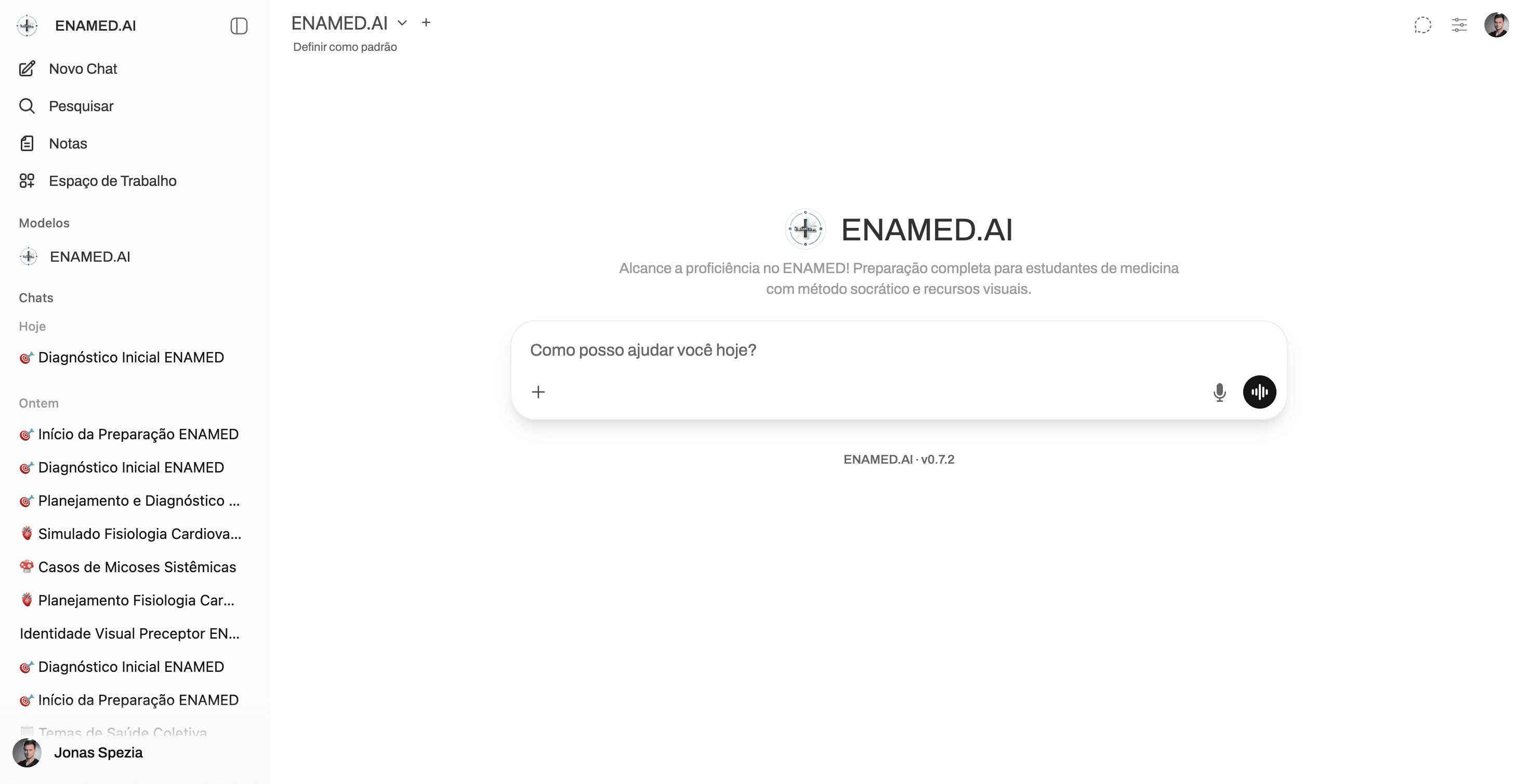 ENAMED.AI — Tela inicial do tutor IA