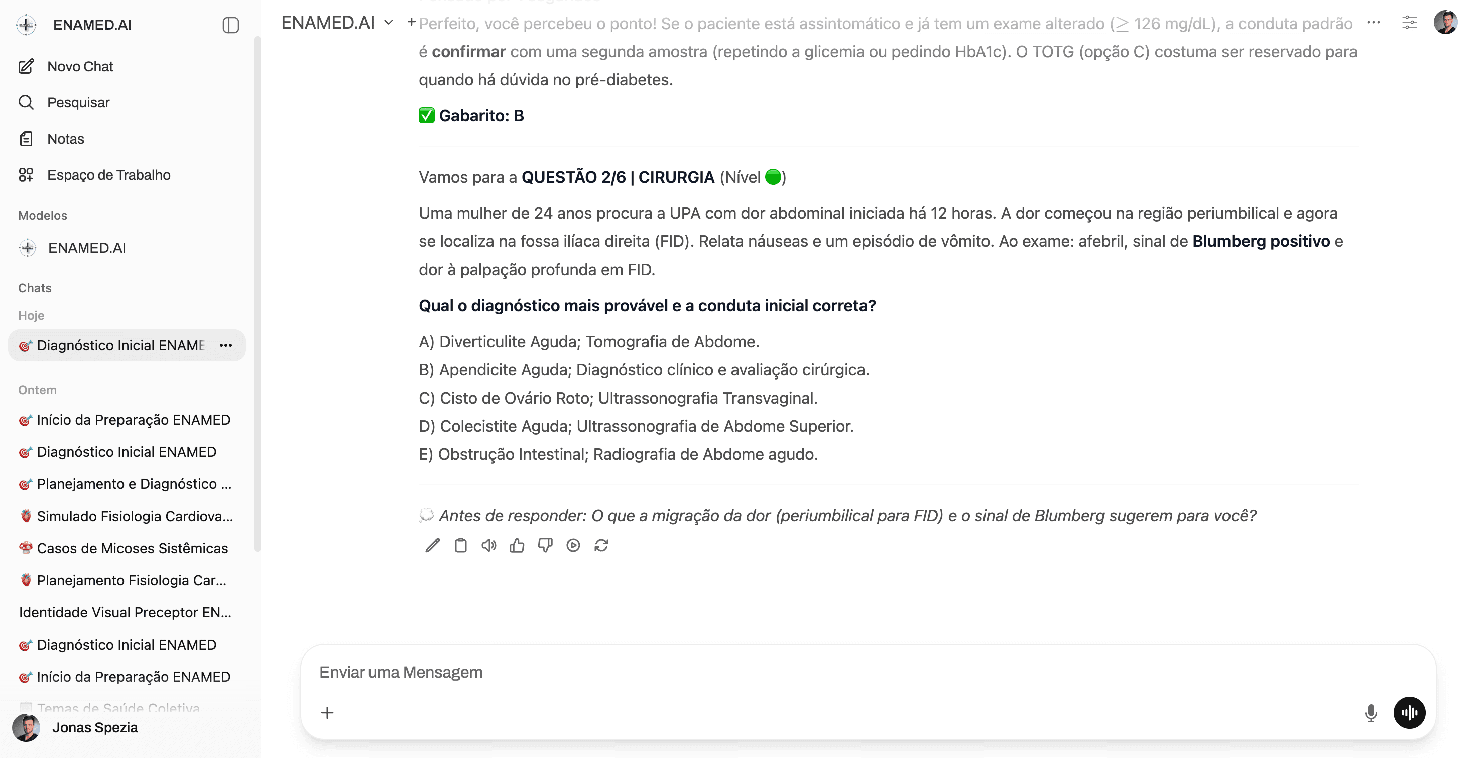 ENAMED.AI — Diagnóstico inicial do aluno